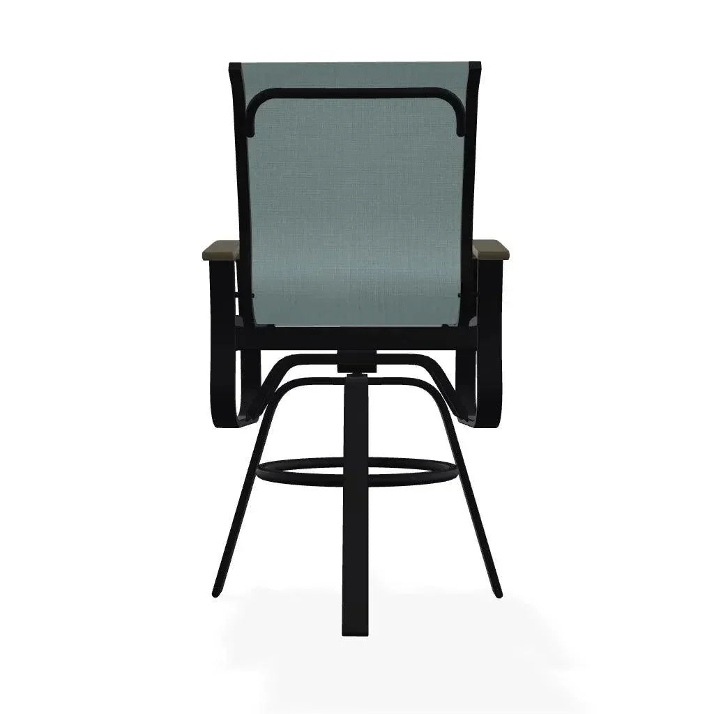 Belle Isle Sling Balcony Height Swivel Arm Chair - LOOMLAN - Telescope - Outdoor Accent Chairs