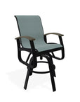 Belle Isle Sling Balcony Height Swivel Arm Chair - LOOMLAN - Telescope - Outdoor Accent Chairs
