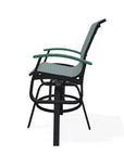 Belle Isle Sling Balcony Height Swivel Arm Chair - LOOMLAN - Telescope - Outdoor Accent Chairs