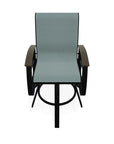 Belle Isle Sling Balcony Height Swivel Arm Chair - LOOMLAN - Telescope - Outdoor Accent Chairs