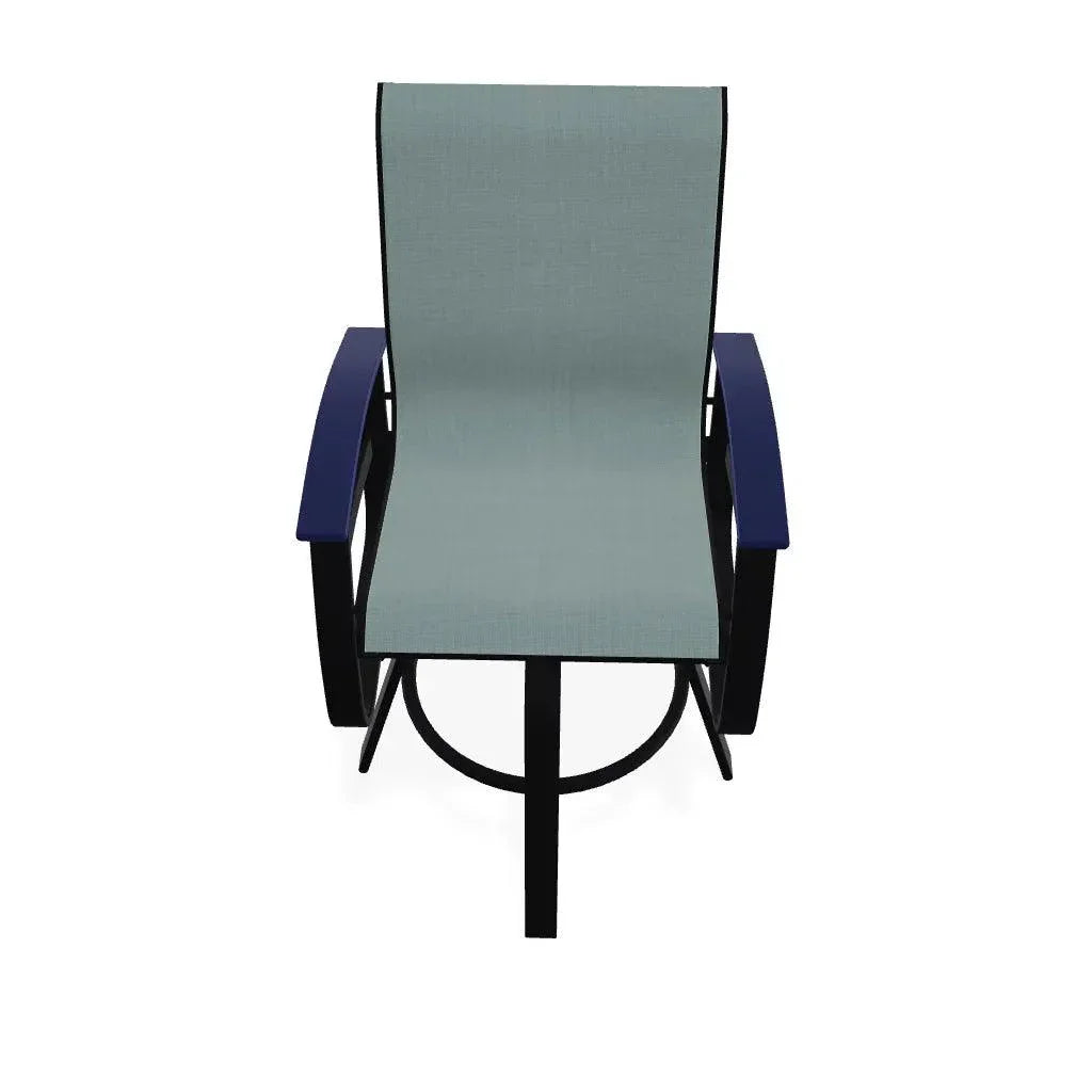 Belle Isle Sling Balcony Height Swivel Arm Chair - LOOMLAN - Telescope - Outdoor Accent Chairs