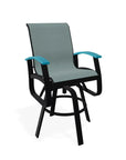 Belle Isle Sling Balcony Height Swivel Arm Chair - LOOMLAN - Telescope - Outdoor Accent Chairs