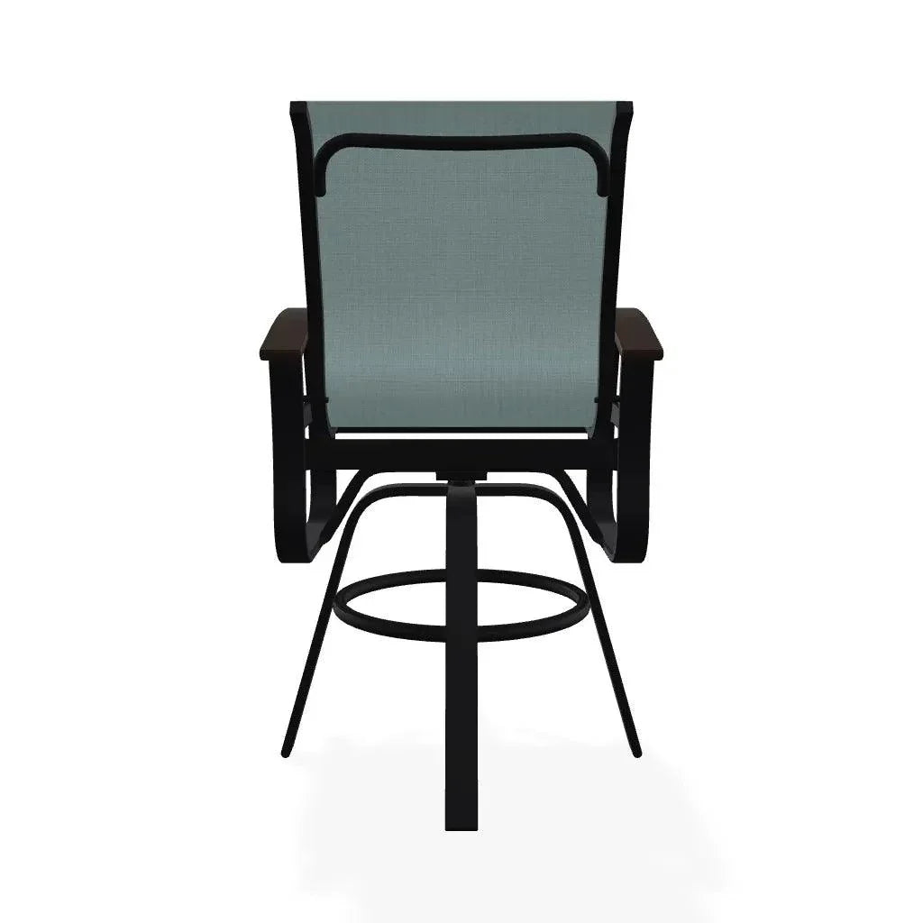 Belle Isle Sling Balcony Height Swivel Arm Chair - LOOMLAN - Telescope - Outdoor Accent Chairs