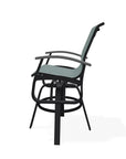 Belle Isle Sling Balcony Height Swivel Arm Chair - LOOMLAN - Telescope - Outdoor Accent Chairs