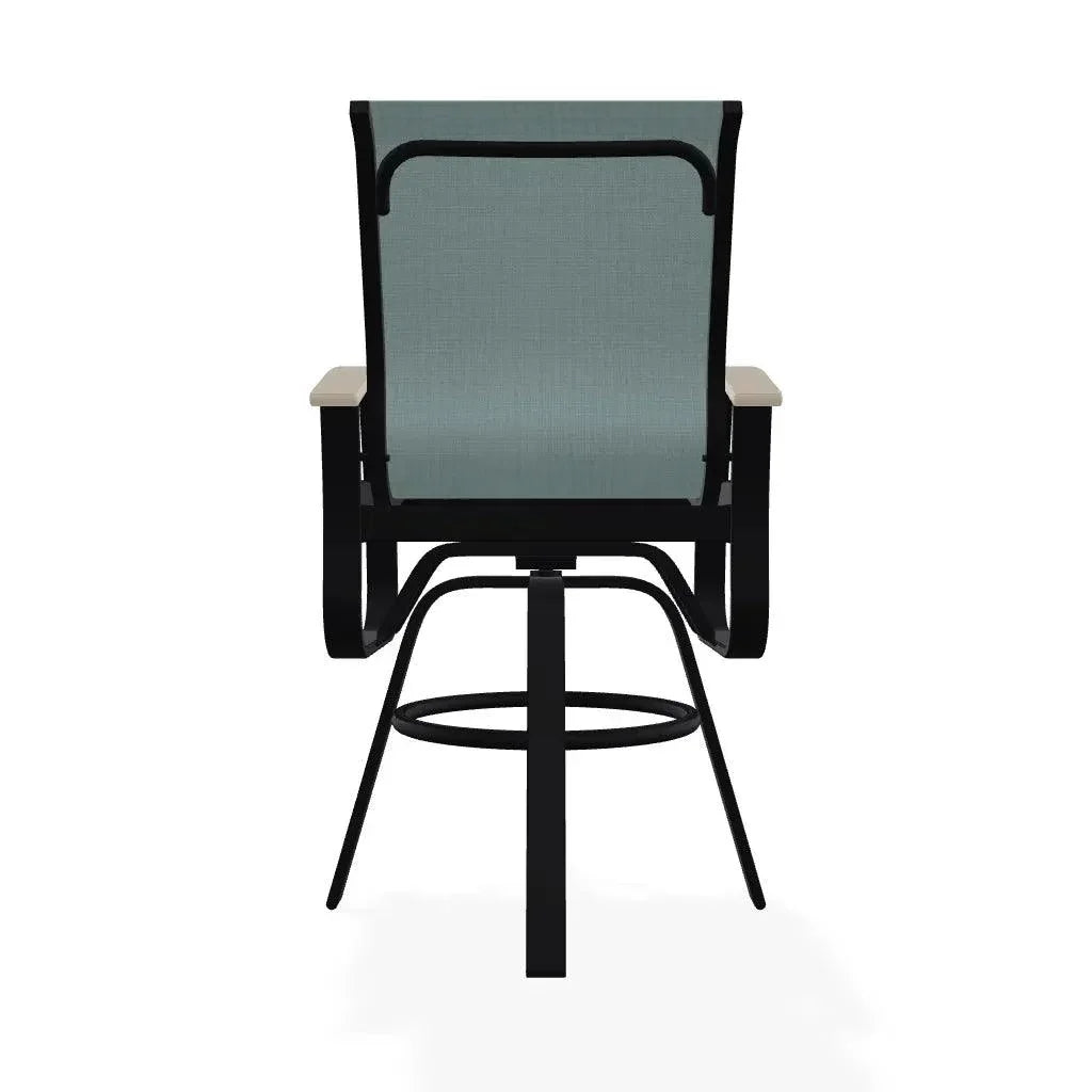 Belle Isle Sling Balcony Height Swivel Arm Chair - LOOMLAN - Telescope - Outdoor Accent Chairs