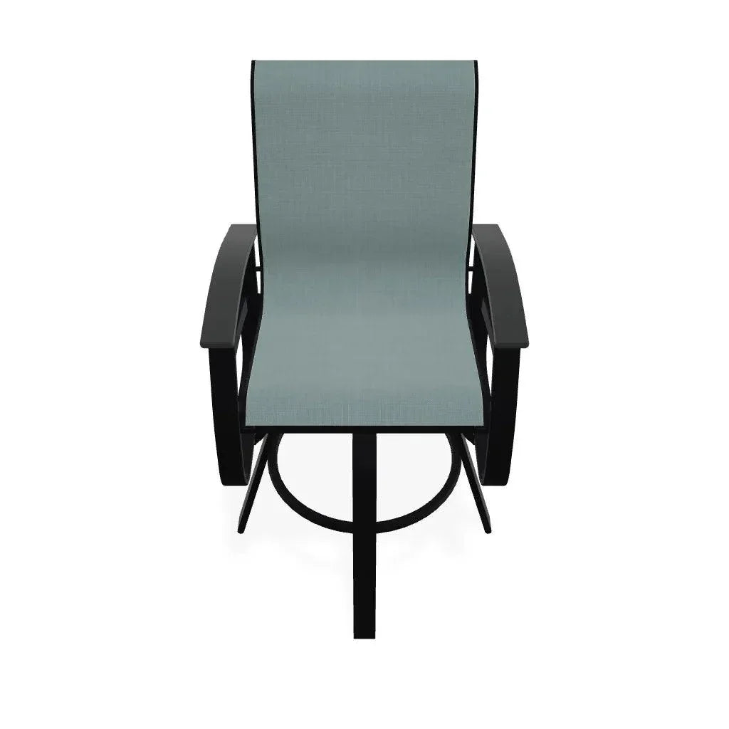 Belle Isle Sling Balcony Height Swivel Arm Chair - LOOMLAN - Telescope - Outdoor Accent Chairs