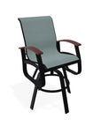 Belle Isle Sling Balcony Height Swivel Arm Chair - LOOMLAN - Telescope - Outdoor Accent Chairs