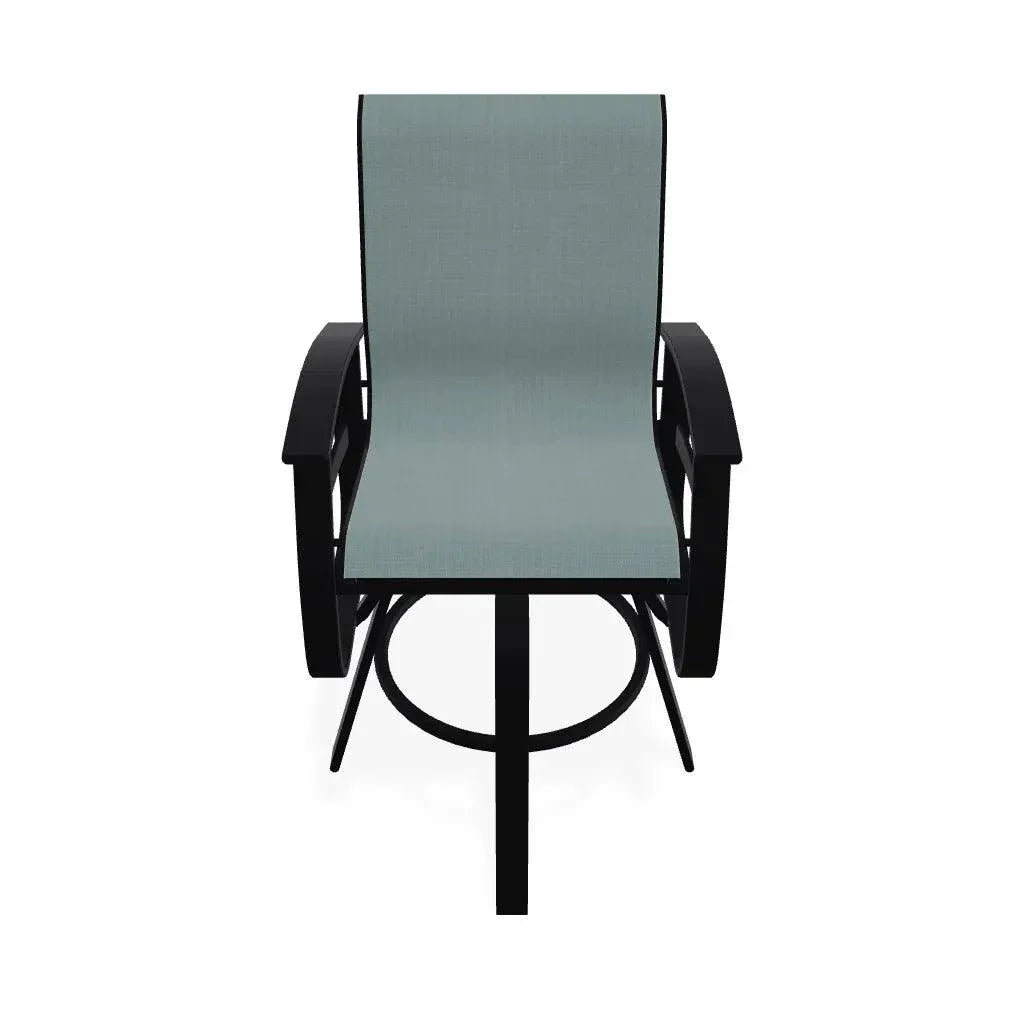 Belle Isle Sling Balcony Height Swivel Arm Chair - LOOMLAN - Telescope - Outdoor Accent Chairs