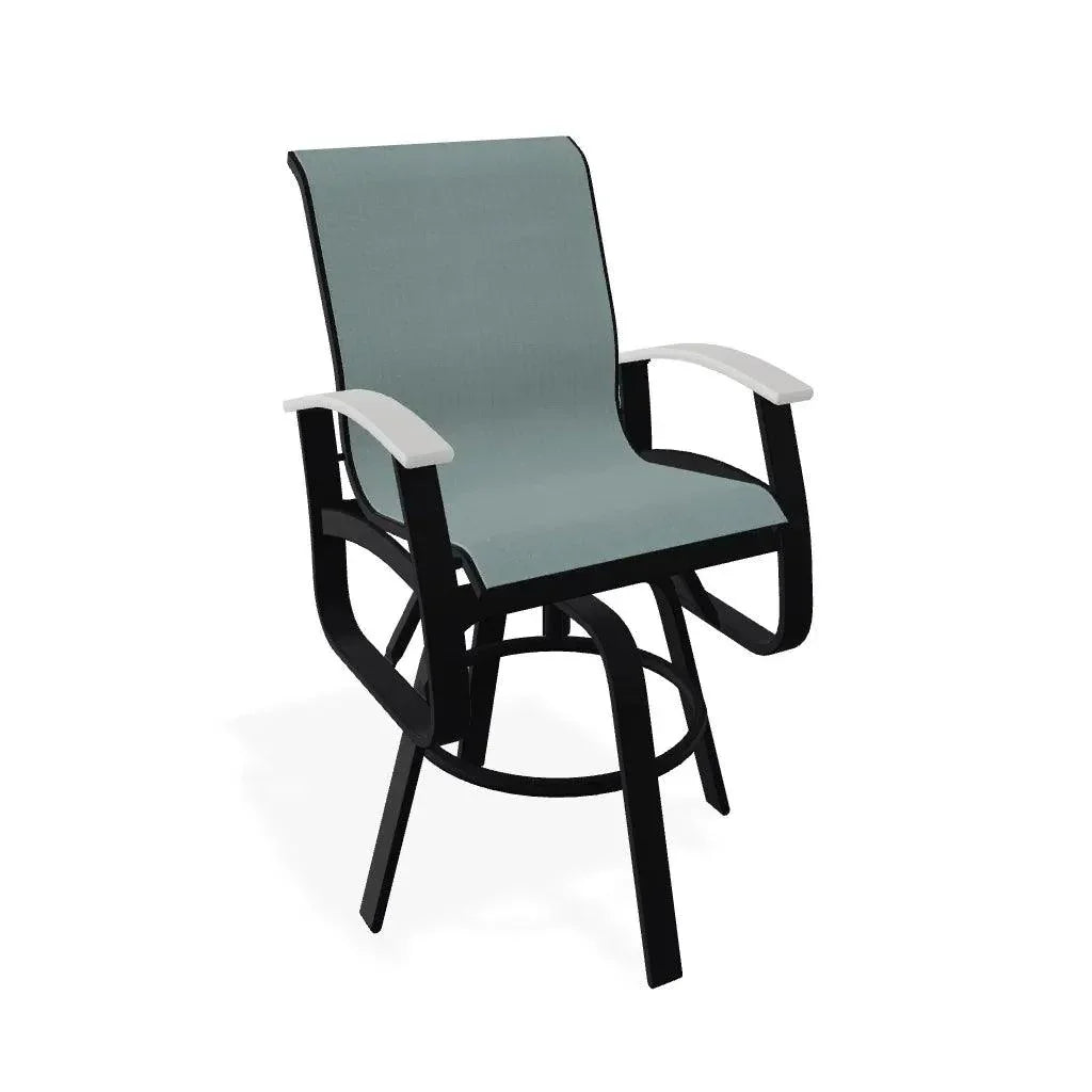 Belle Isle Sling Balcony Height Swivel Arm Chair - LOOMLAN - Telescope - Outdoor Accent Chairs