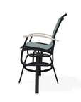 Belle Isle Sling Balcony Height Swivel Arm Chair - LOOMLAN - Telescope - Outdoor Accent Chairs