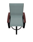 Belle Isle Sling Balcony Height Swivel Arm Chair - LOOMLAN - Telescope - Outdoor Accent Chairs