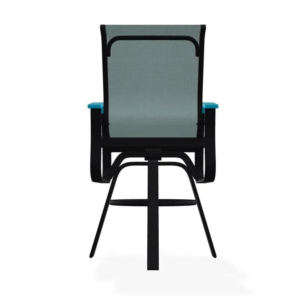 Belle Isle Sling Balcony Height Swivel Arm Chair - LOOMLAN - Telescope - Outdoor Accent Chairs