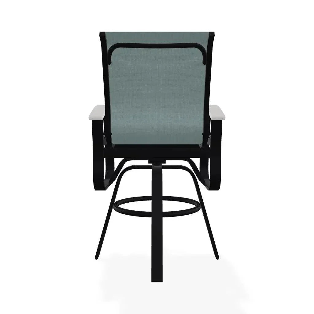Belle Isle Sling Balcony Height Swivel Arm Chair - LOOMLAN - Telescope - Outdoor Accent Chairs