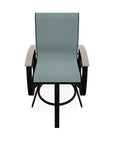 Belle Isle Sling Balcony Height Swivel Arm Chair - LOOMLAN - Telescope - Outdoor Accent Chairs