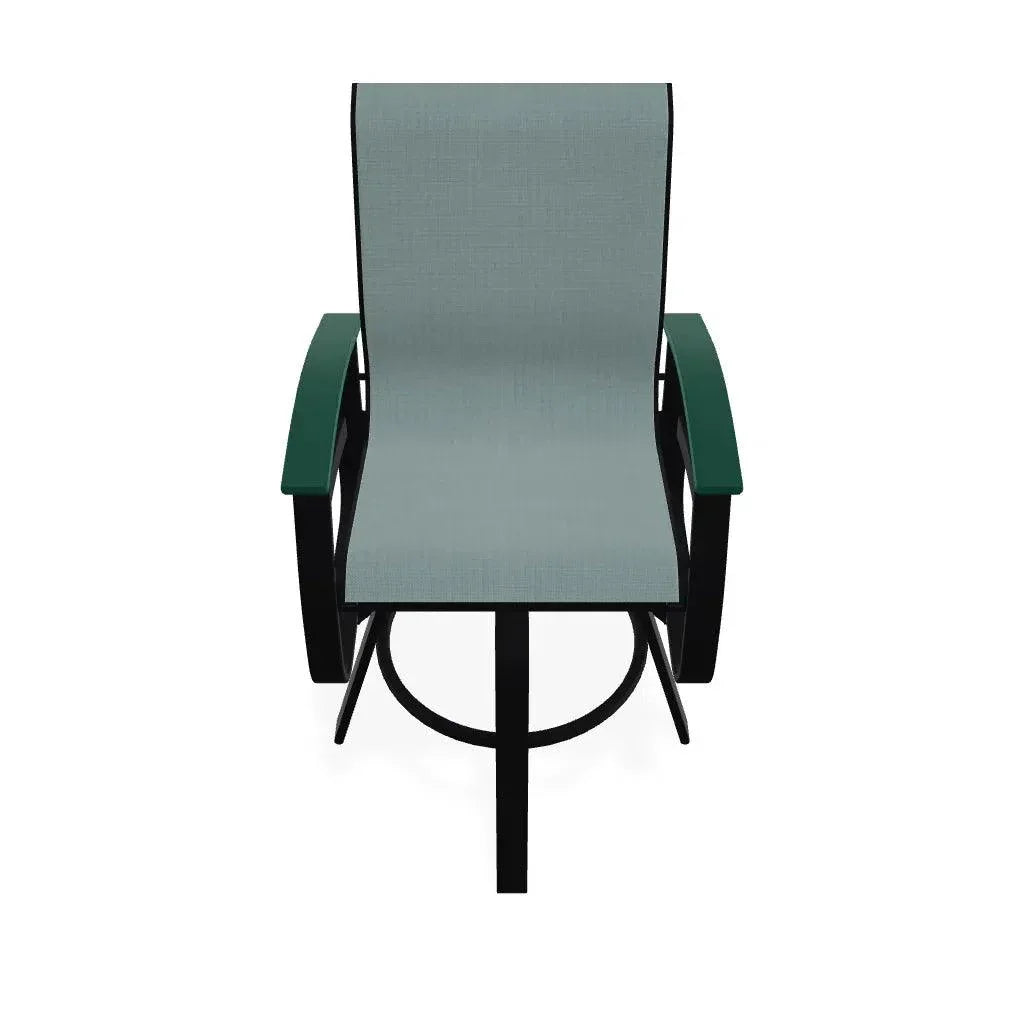 Belle Isle Sling Balcony Height Swivel Arm Chair - LOOMLAN - Telescope - Outdoor Accent Chairs