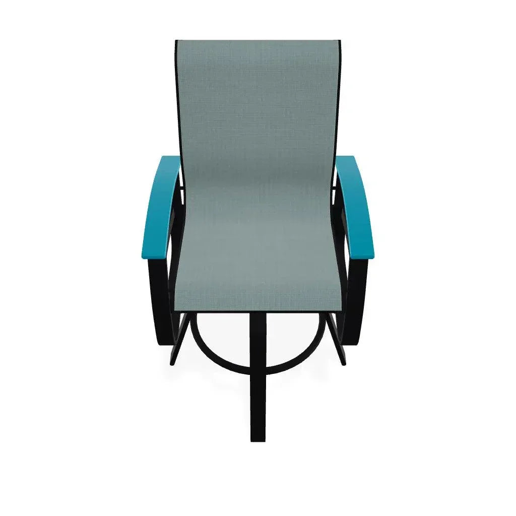 Belle Isle Sling Balcony Height Swivel Arm Chair - LOOMLAN - Telescope - Outdoor Accent Chairs