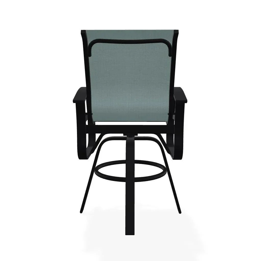 Belle Isle Sling Balcony Height Swivel Arm Chair - LOOMLAN - Telescope - Outdoor Accent Chairs