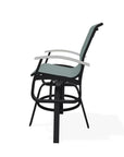 Belle Isle Sling Balcony Height Swivel Arm Chair - LOOMLAN - Telescope - Outdoor Accent Chairs