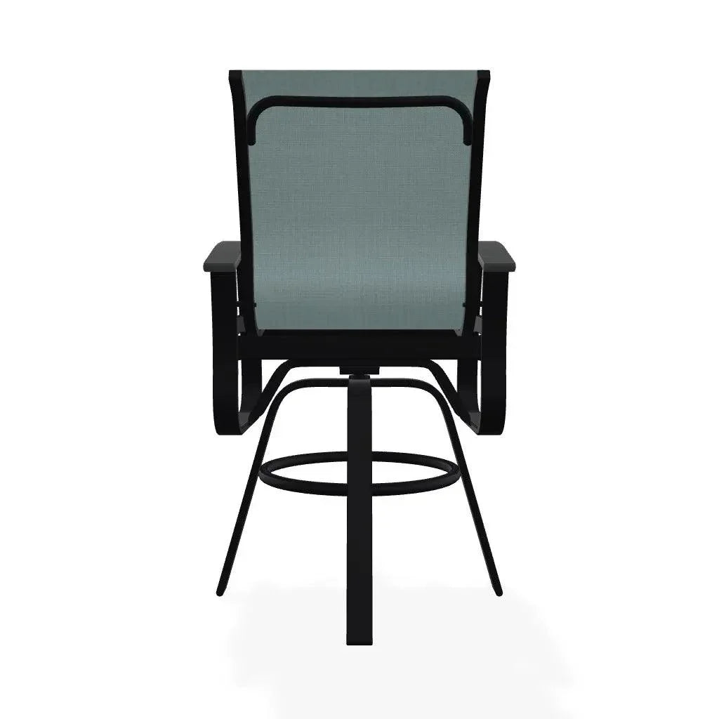Belle Isle Sling Balcony Height Swivel Arm Chair - LOOMLAN - Telescope - Outdoor Accent Chairs