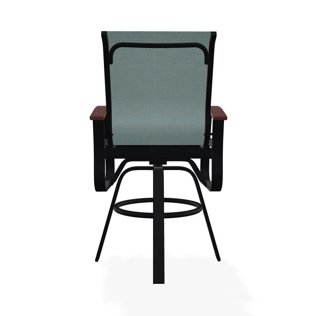 Belle Isle Sling Balcony Height Swivel Arm Chair - LOOMLAN - Telescope - Outdoor Accent Chairs