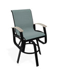 Belle Isle Sling Balcony Height Swivel Arm Chair - LOOMLAN - Telescope - Outdoor Accent Chairs