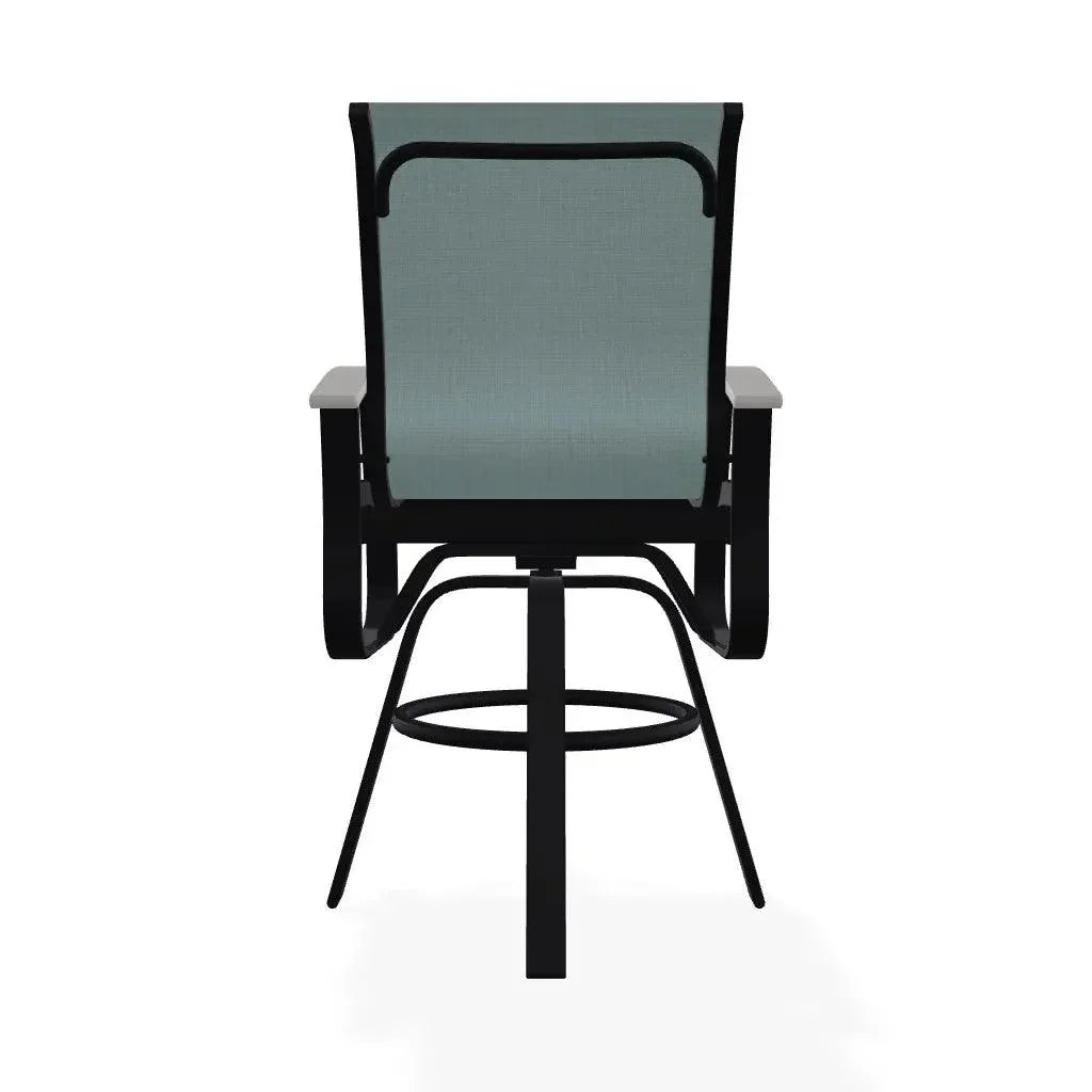 Belle Isle Sling Balcony Height Swivel Arm Chair - LOOMLAN - Telescope - Outdoor Accent Chairs
