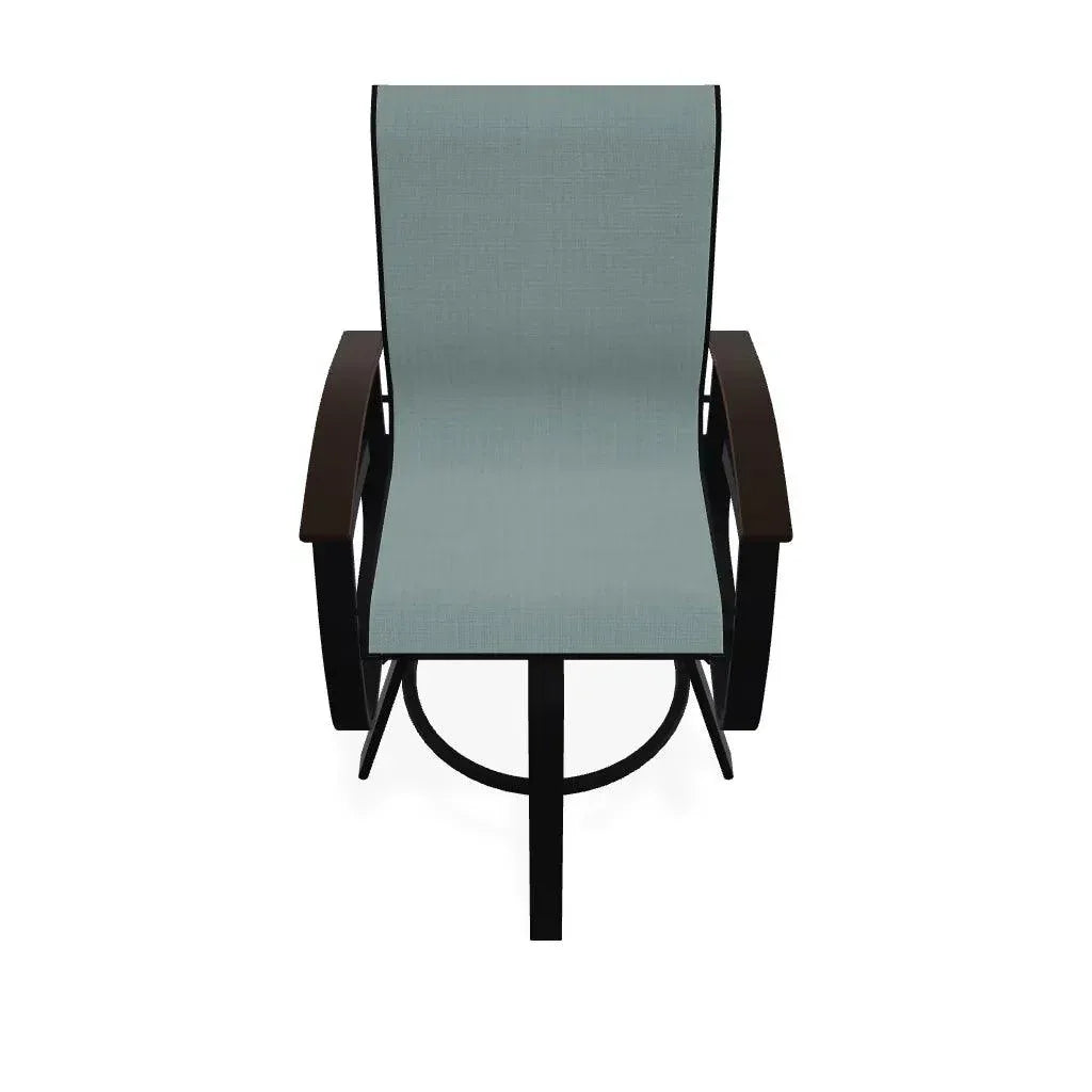 Belle Isle Sling Balcony Height Swivel Arm Chair - LOOMLAN - Telescope - Outdoor Accent Chairs