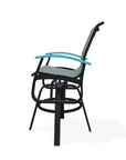 Belle Isle Sling Balcony Height Swivel Arm Chair - LOOMLAN - Telescope - Outdoor Accent Chairs