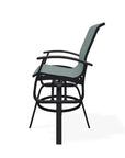 Belle Isle Sling Balcony Height Swivel Arm Chair - LOOMLAN - Telescope - Outdoor Accent Chairs