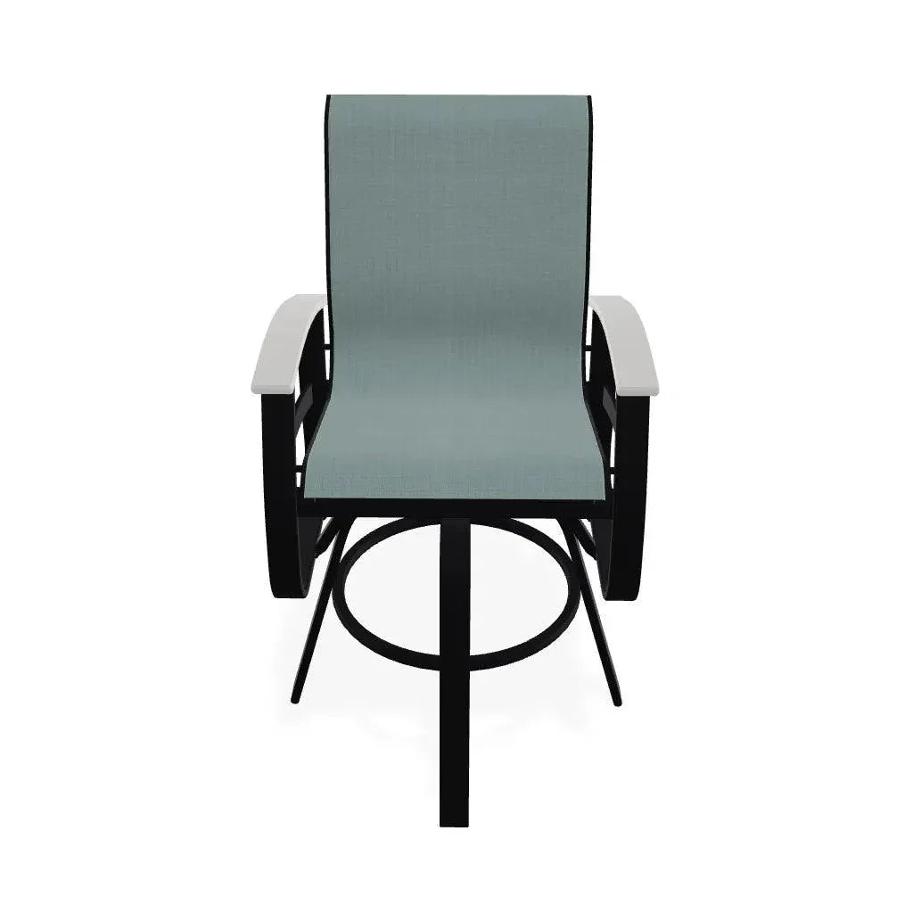 Belle Isle Sling Balcony Height Swivel Arm Chair - LOOMLAN - Telescope - Outdoor Accent Chairs