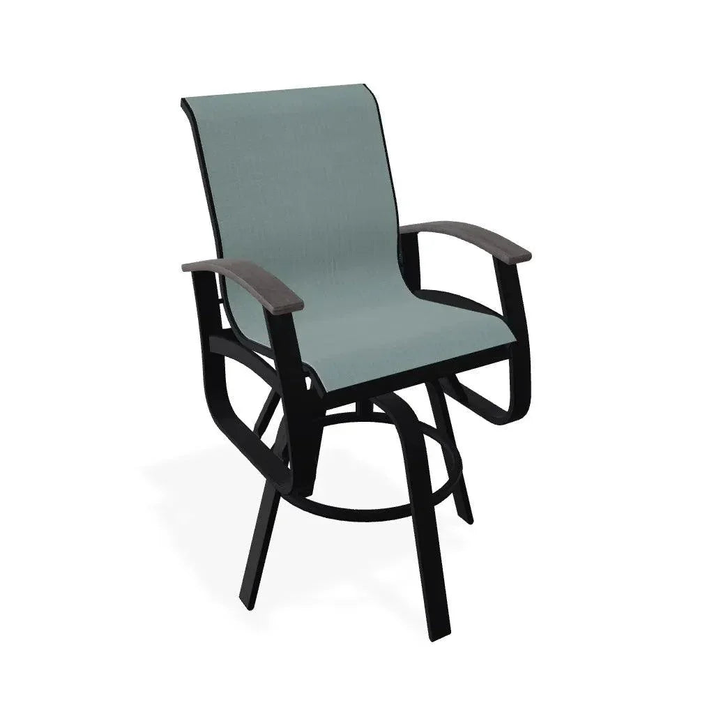 Belle Isle Sling Bar Height Swivel MGP Arm Chair - LOOMLAN - Telescope - Outdoor Bar Stools