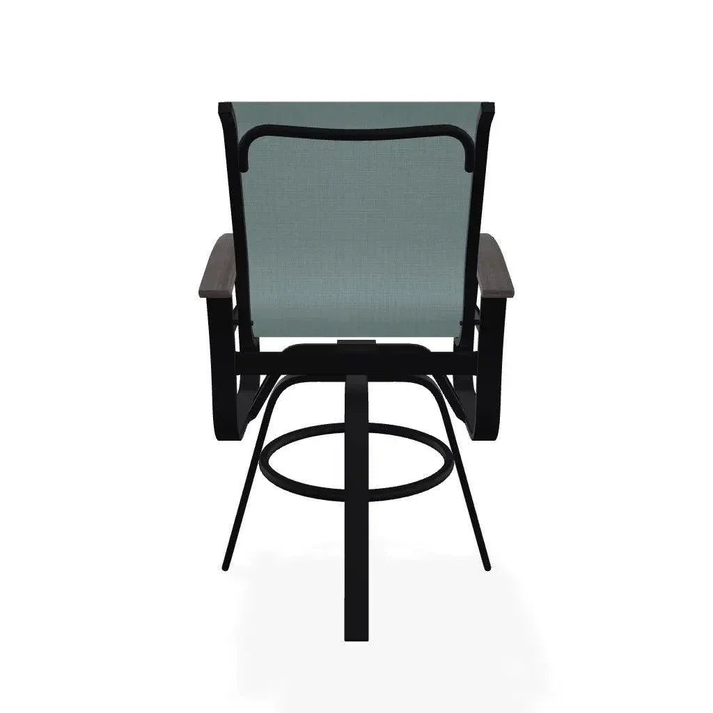 Belle Isle Sling Bar Height Swivel MGP Arm Chair - LOOMLAN - Telescope - Outdoor Bar Stools