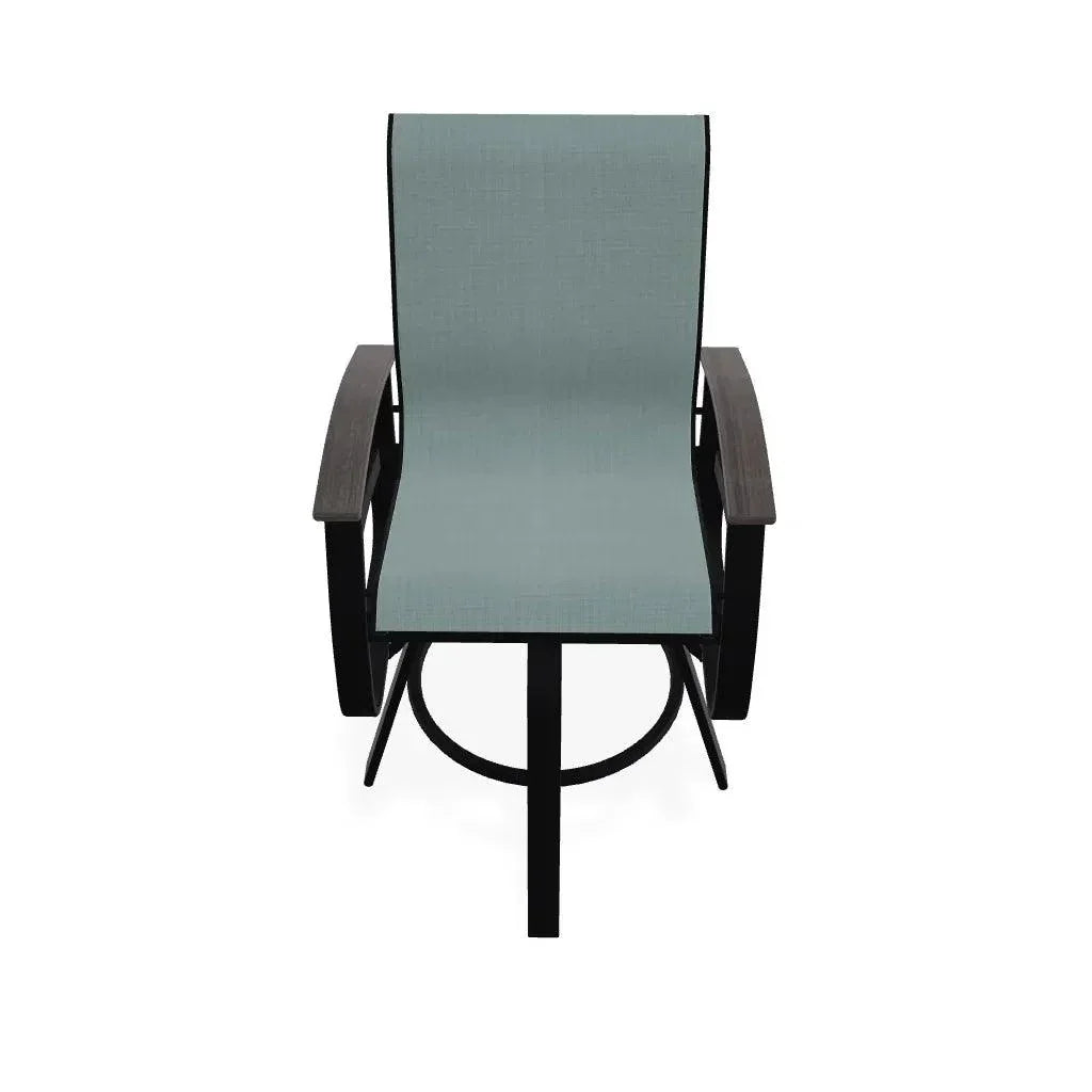 Belle Isle Sling Bar Height Swivel MGP Arm Chair - LOOMLAN - Telescope - Outdoor Bar Stools