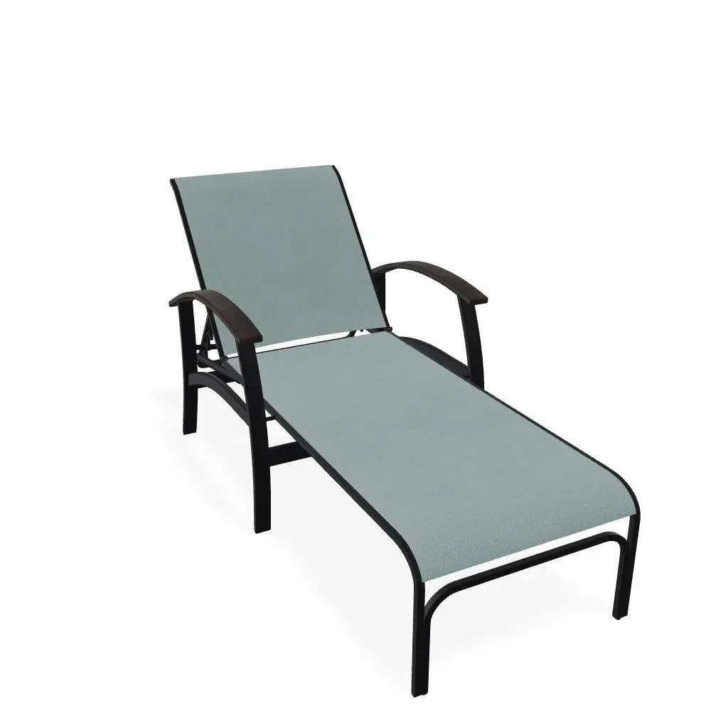 Belle Isle Sling Lay - Flat Polymer Arms Chaise - LOOMLAN - Telescope - Outdoor Chaises