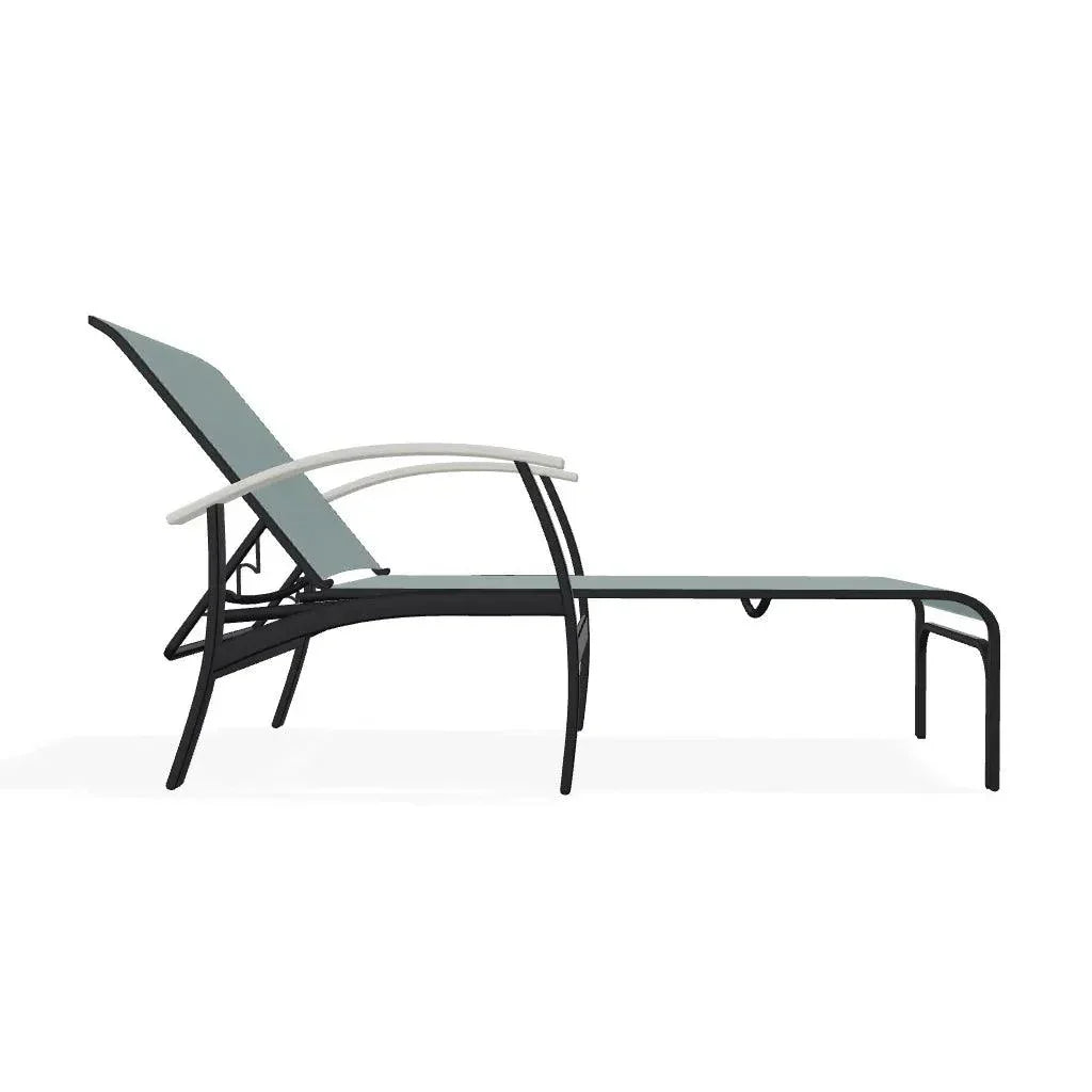 Belle Isle Sling Lay - Flat Polymer Arms Chaise - LOOMLAN - Telescope - Outdoor Chaises