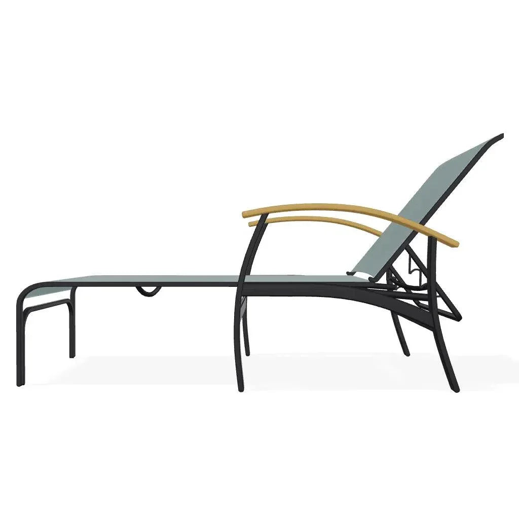 Belle Isle Sling Lay - Flat Polymer Arms Chaise - LOOMLAN - Telescope - Outdoor Chaises