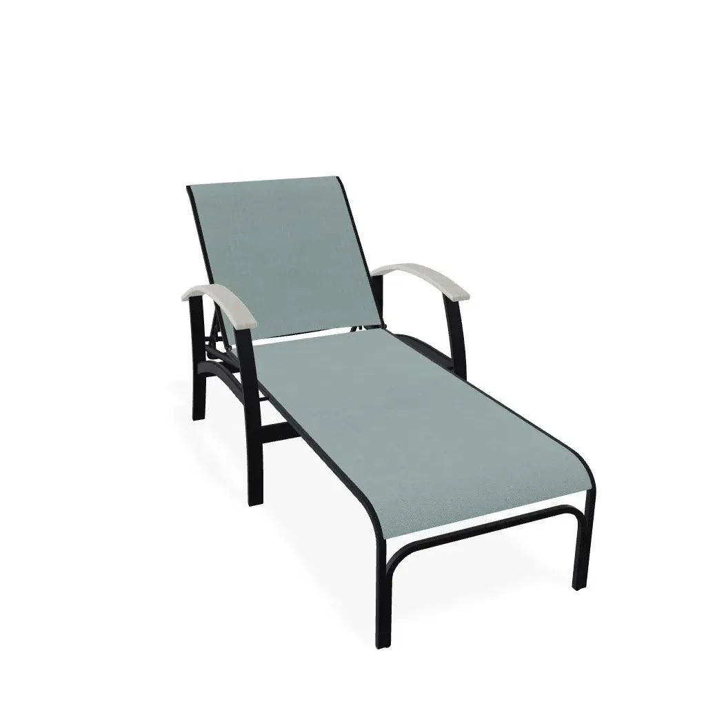 Belle Isle Sling Lay - Flat Polymer Arms Chaise - LOOMLAN - Telescope - Outdoor Chaises