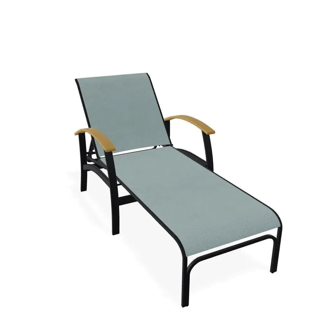 Belle Isle Sling Lay - Flat Polymer Arms Chaise - LOOMLAN - Telescope - Outdoor Chaises