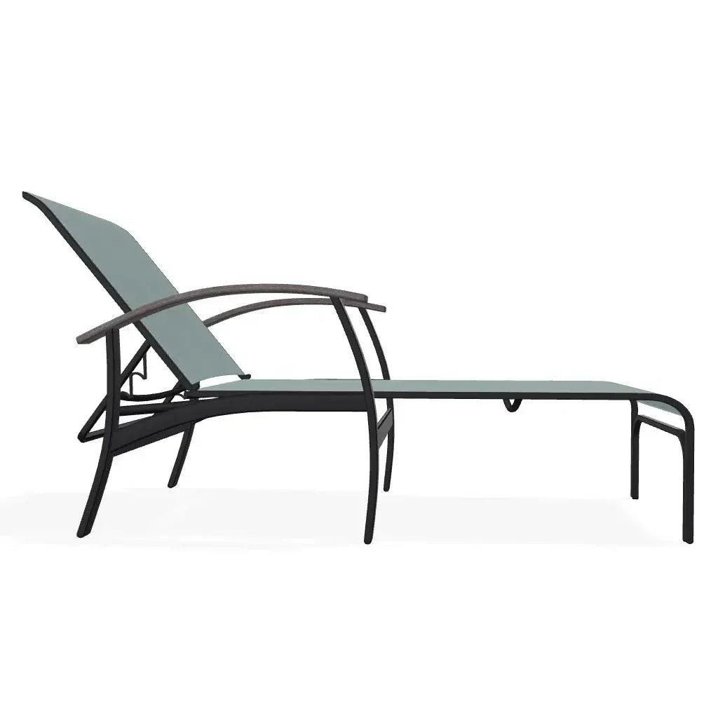 Belle Isle Sling Lay - Flat Polymer Arms Chaise - LOOMLAN - Telescope - Outdoor Chaises