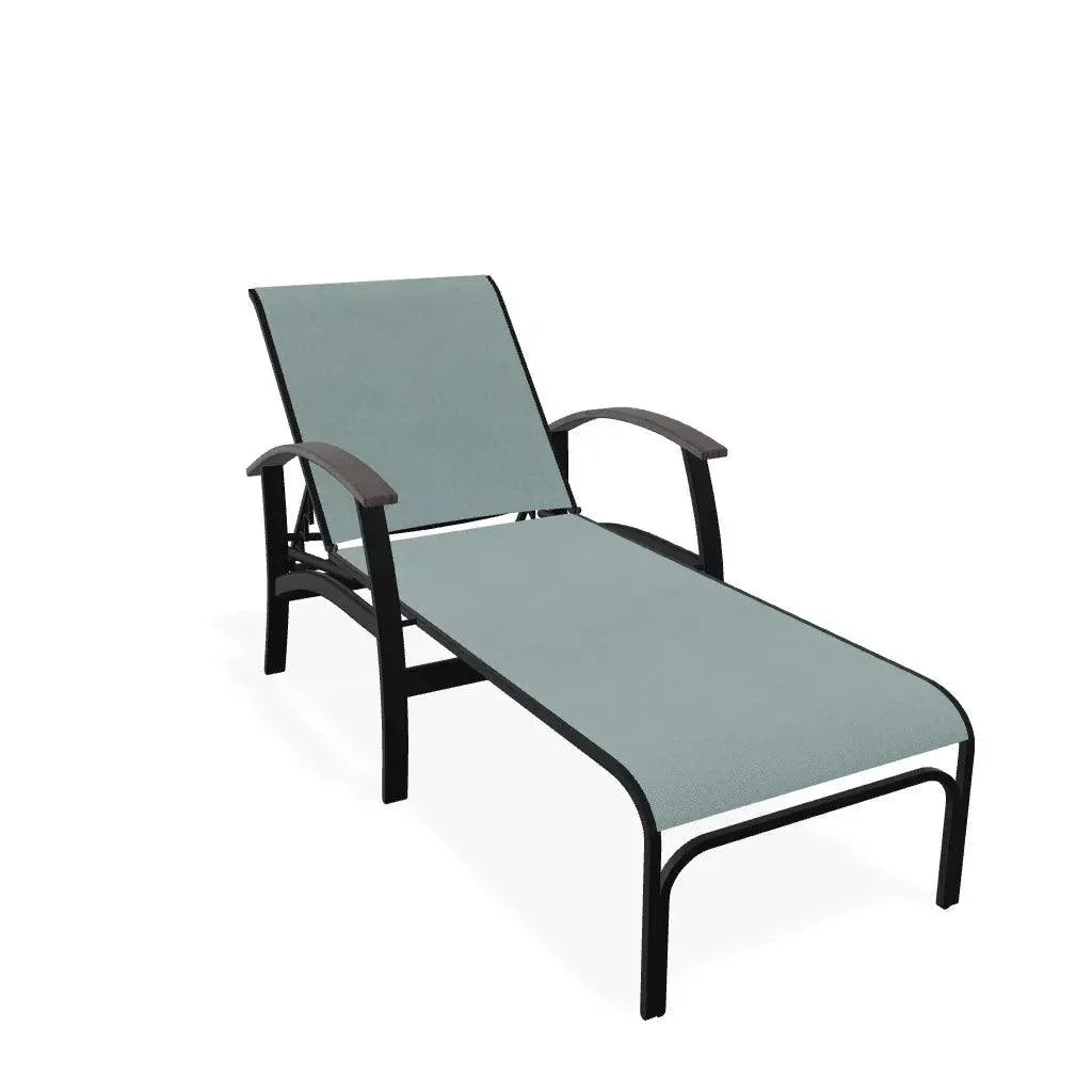 Belle Isle Sling Lay - Flat Polymer Arms Chaise - LOOMLAN - Telescope - Outdoor Chaises