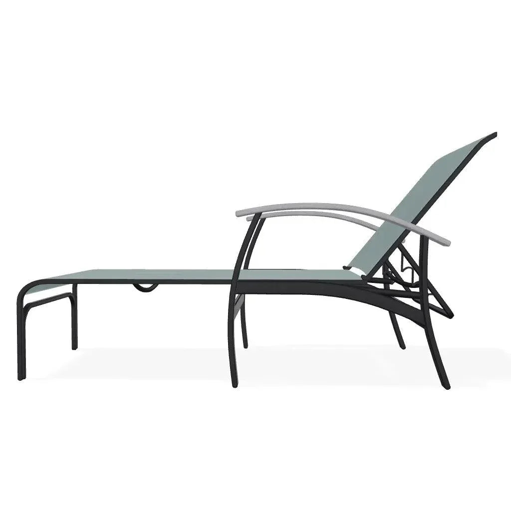 Belle Isle Sling Lay - Flat Polymer Arms Chaise - LOOMLAN - Telescope - Outdoor Chaises