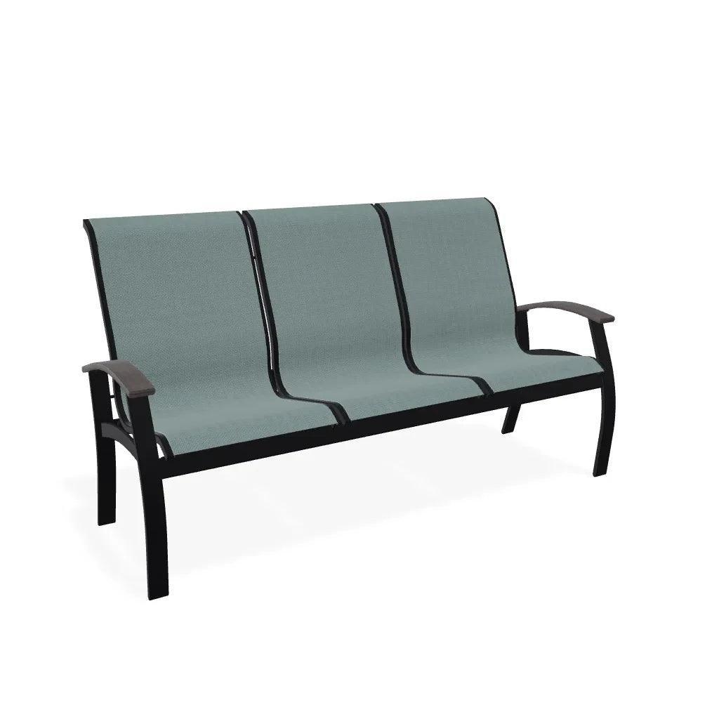 Belle Isle Sling Marine Grade Polymer Arms 3 - Seat Sofa - LOOMLAN - Telescope - Outdoor Sofas &amp; Loveseats