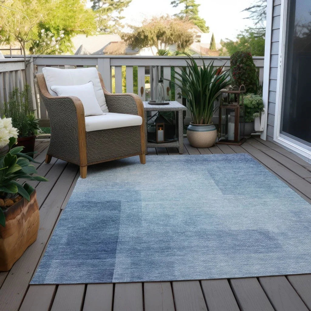 LOOMLAN Rugs Belvara Blue Washable Indoor-Outdoor Rug