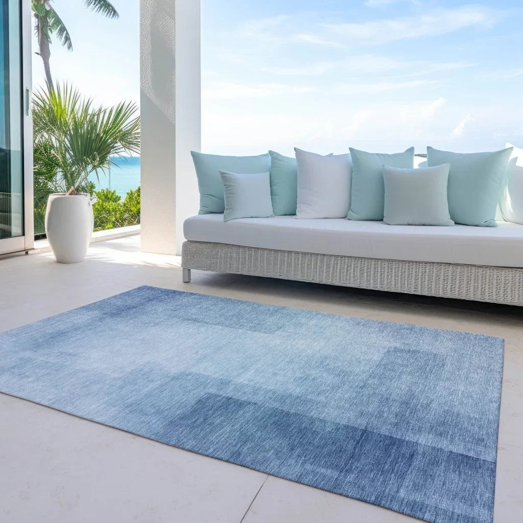 LOOMLAN Rugs Belvara Blue Washable Indoor-Outdoor Rug