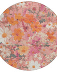 LOOMLAN Rugs Beshira Pink Washable Indoor-Outdoor Rug