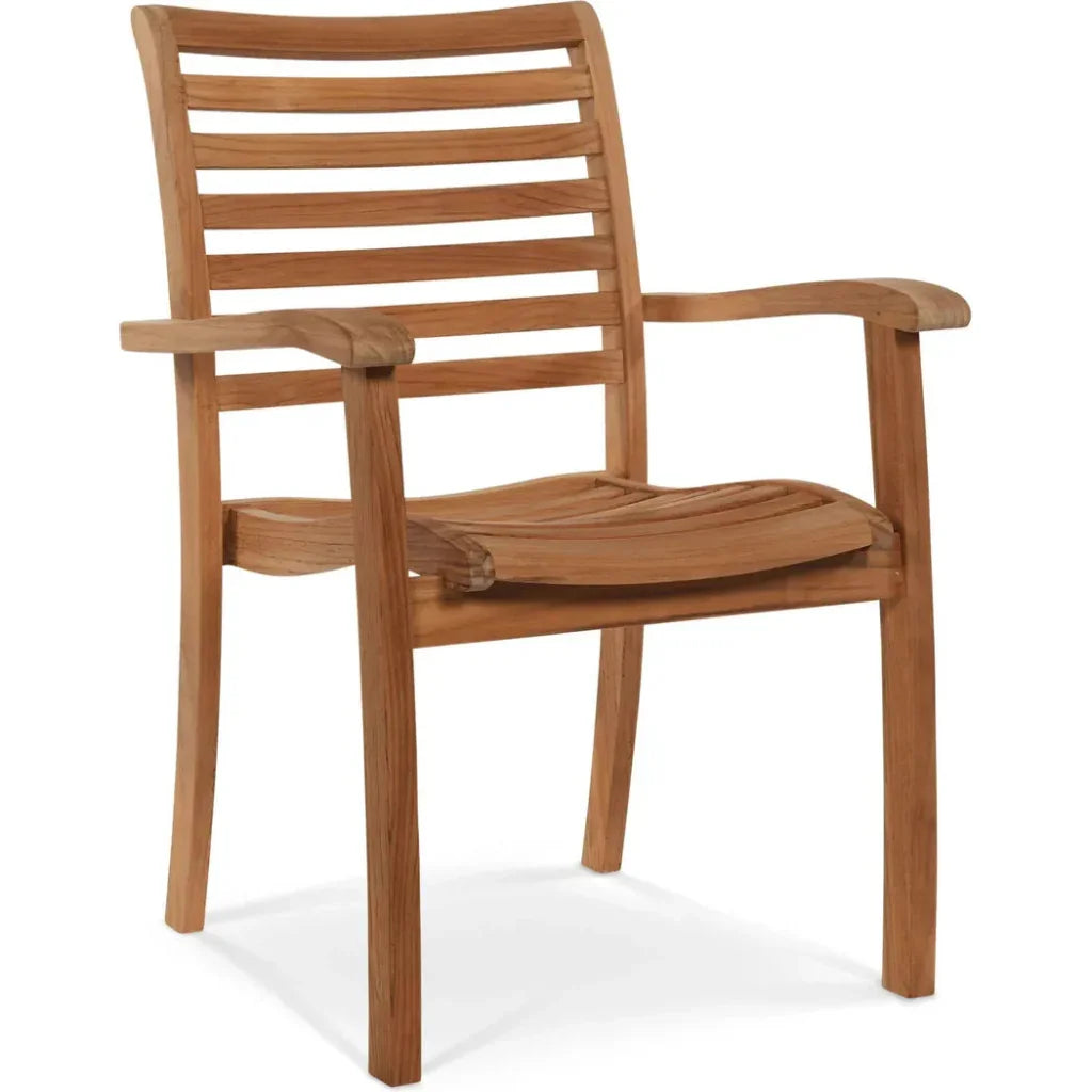 Birmingham 5PC Square Outdoor Table Set Stacking Chairs - LOOMLAN - HiTeak - Outdoor Dining Sets