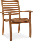 Birmingham 5PC Square Outdoor Table Set Stacking Chairs - LOOMLAN - HiTeak - Outdoor Dining Sets