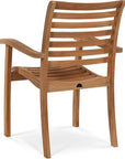 Birmingham 5PC Square Outdoor Table Set Stacking Chairs - LOOMLAN - HiTeak - Outdoor Dining Sets