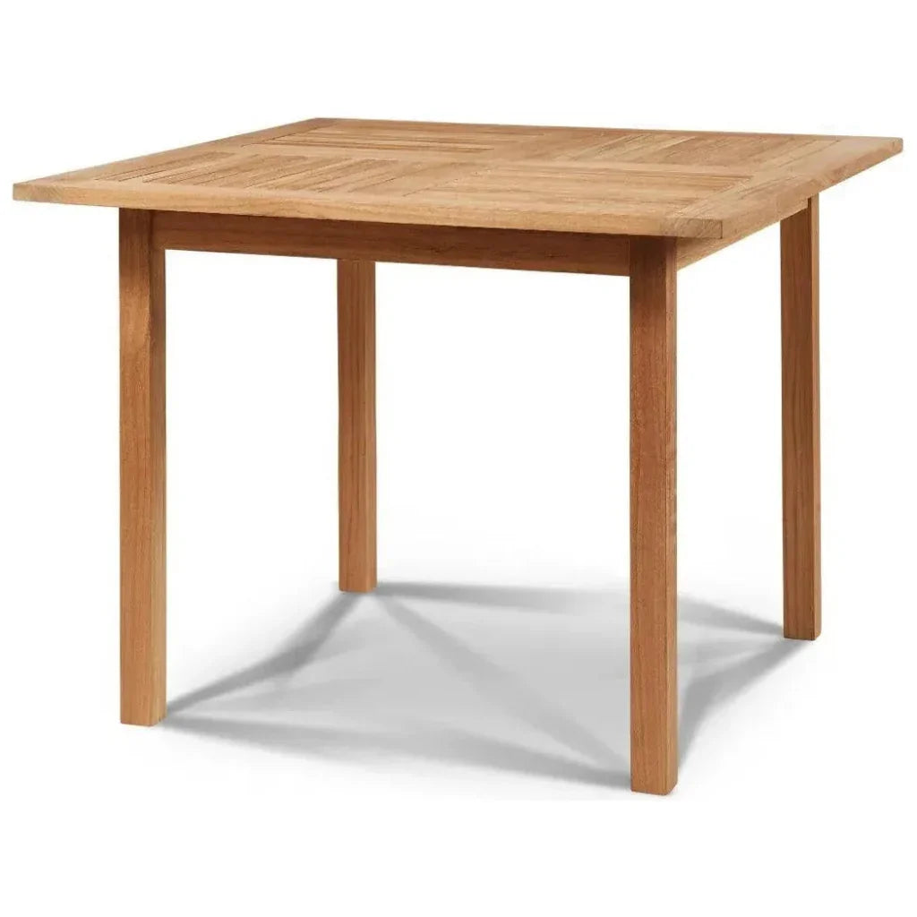 Birmingham 5PC Square Outdoor Table Set Stacking Chairs - LOOMLAN - HiTeak - Outdoor Dining Sets
