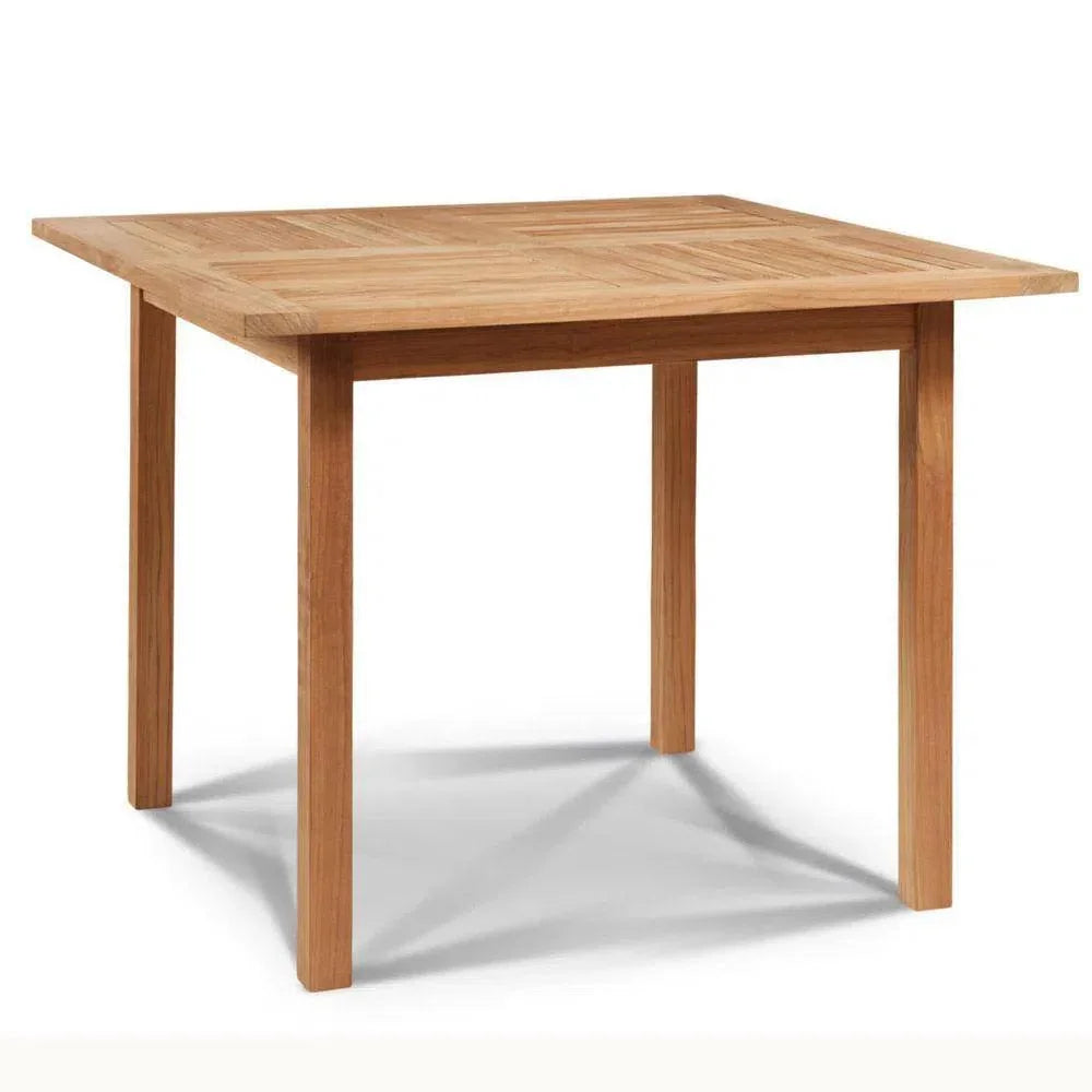 Birmingham Square Outdoor Dining Table Umbrella Hole - LOOMLAN - HiTeak - Outdoor Dining Tables